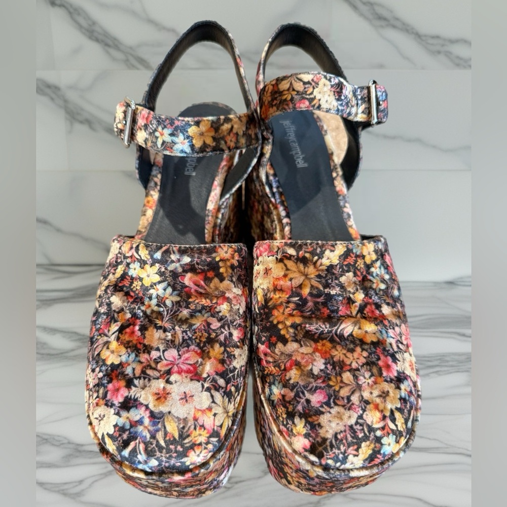 Jeffrey Campbell Velvet Floral Platform